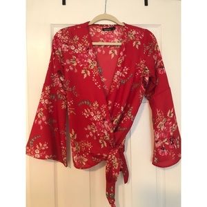 ASOS, boohoo floral wrap blouse